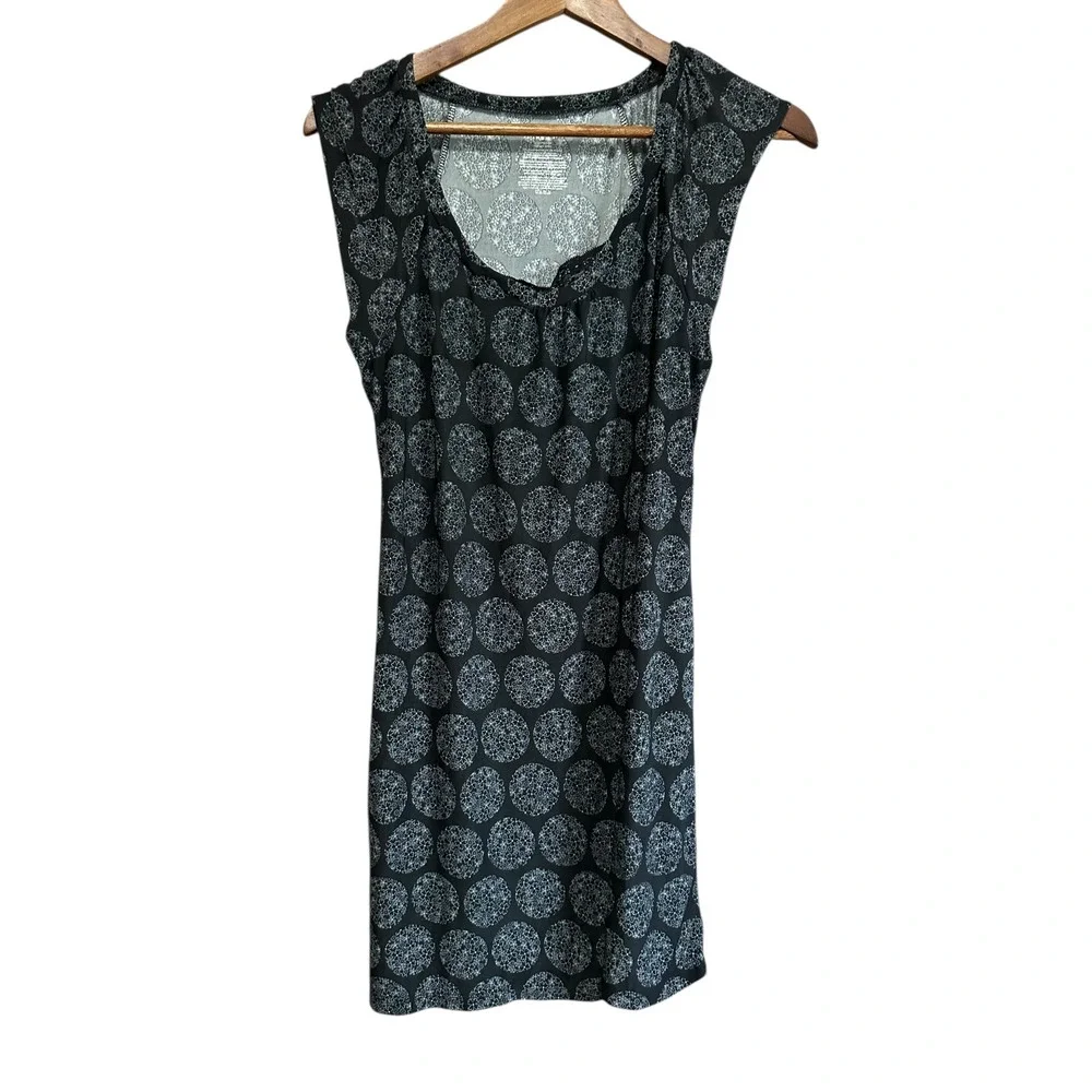 Sleep Sense‎ Pajama Dress Black White Floral Print Short Sleeve Sleepwear Small